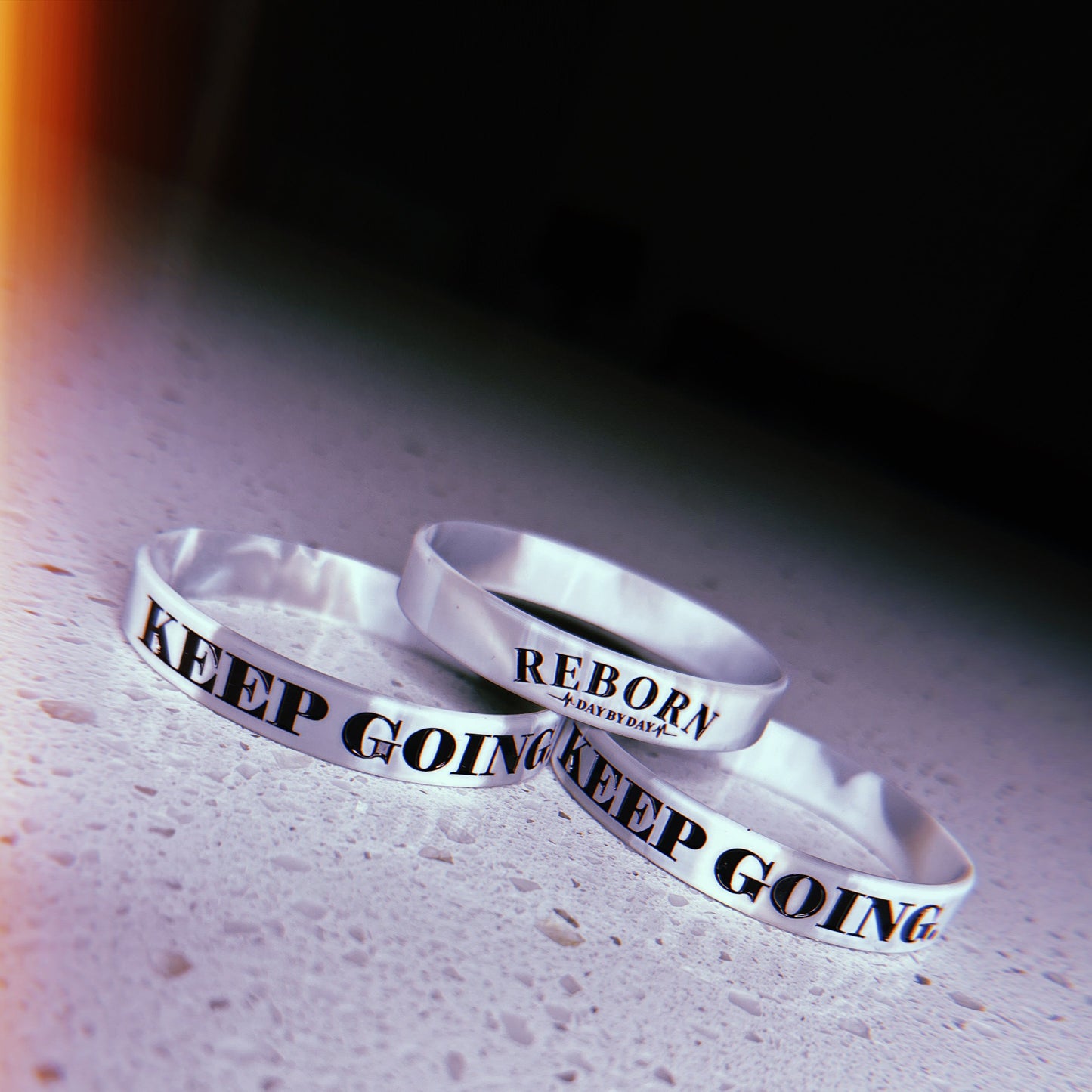 Reborn "Keep Going." Wristband